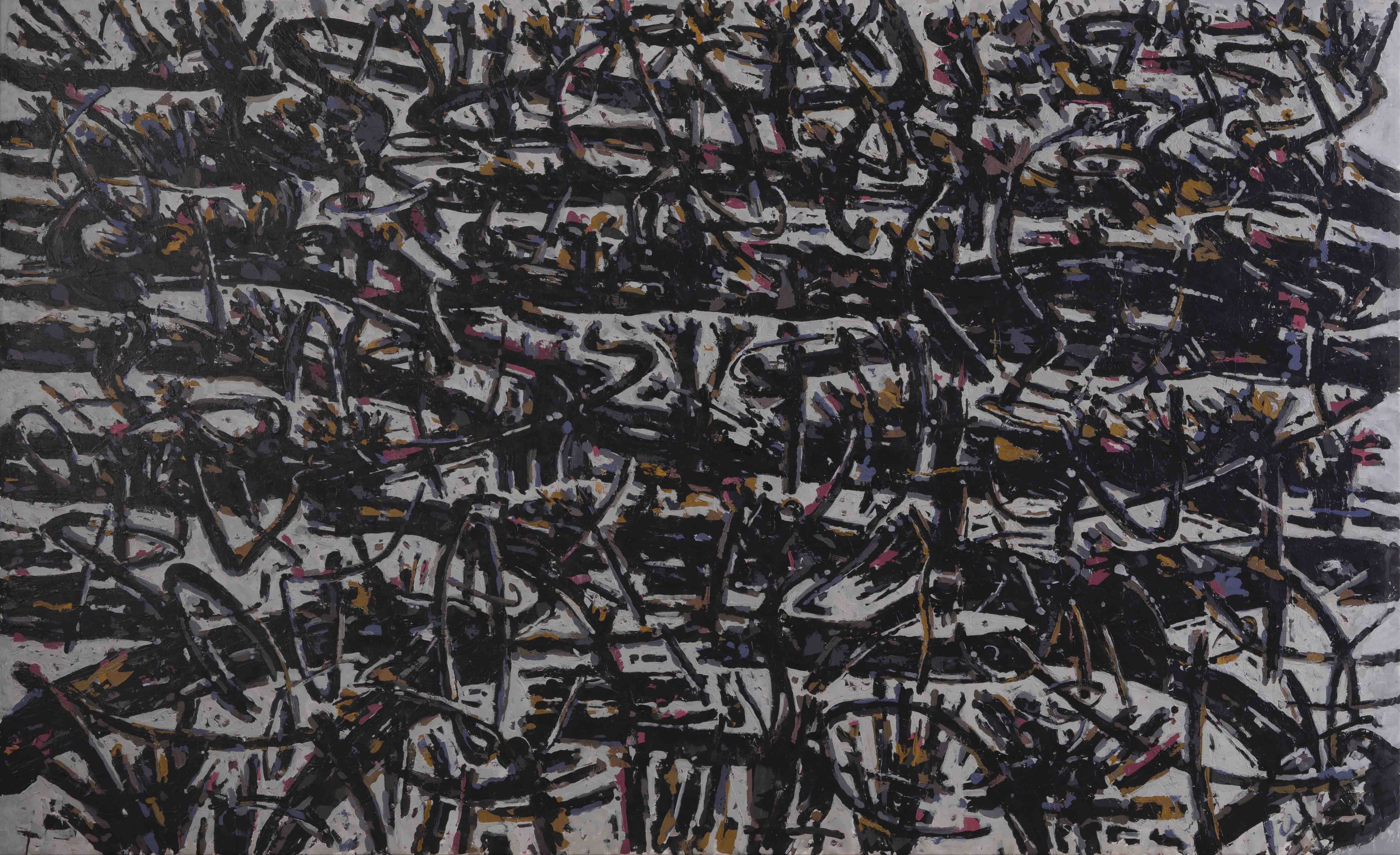 Arami manzarası-2, tuval üzeri akrilik boya,dypthicon, 150 x 250 cm., 2014 